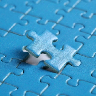 blauwe puzzel